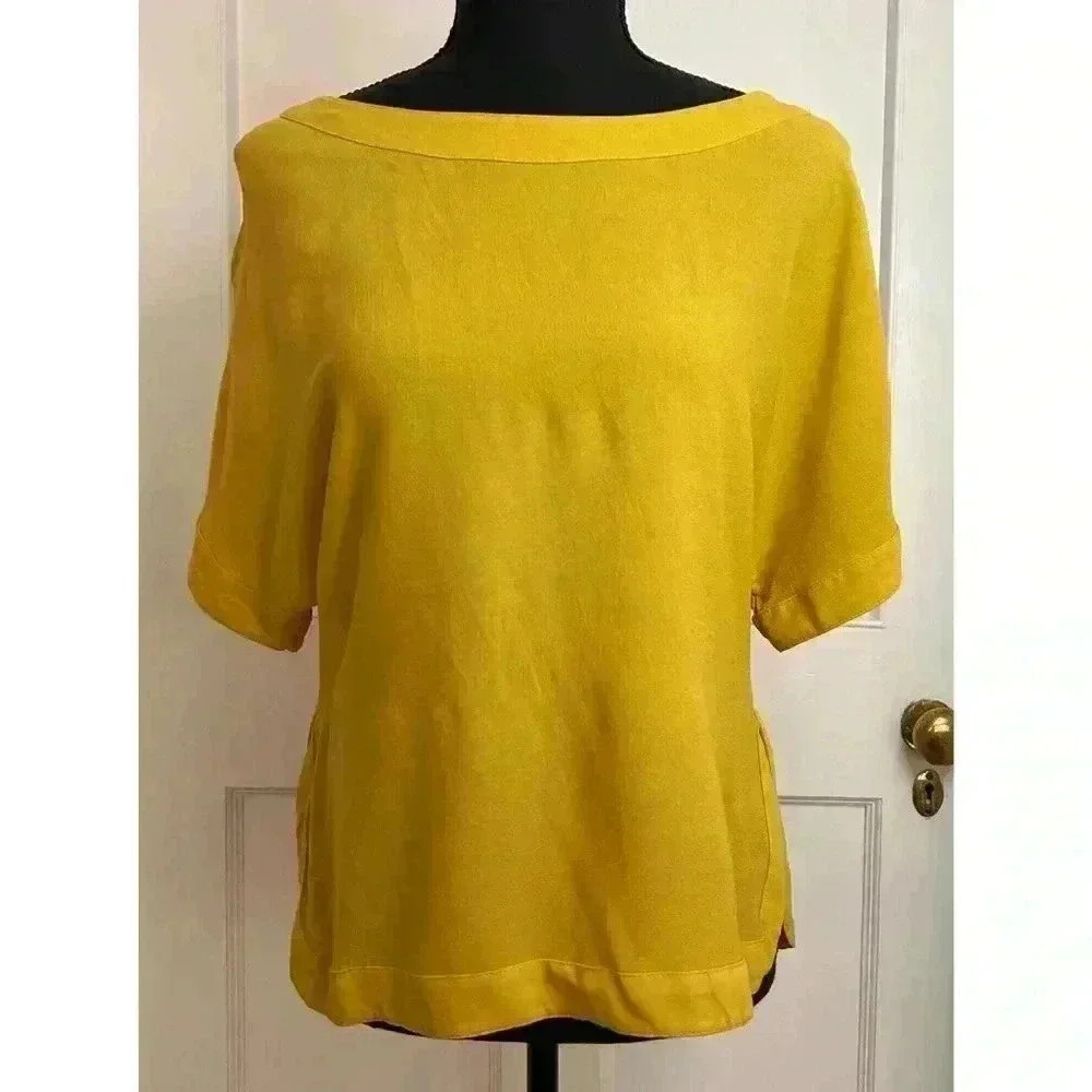 H  and M Mustard Blouse in Viscose Size 2